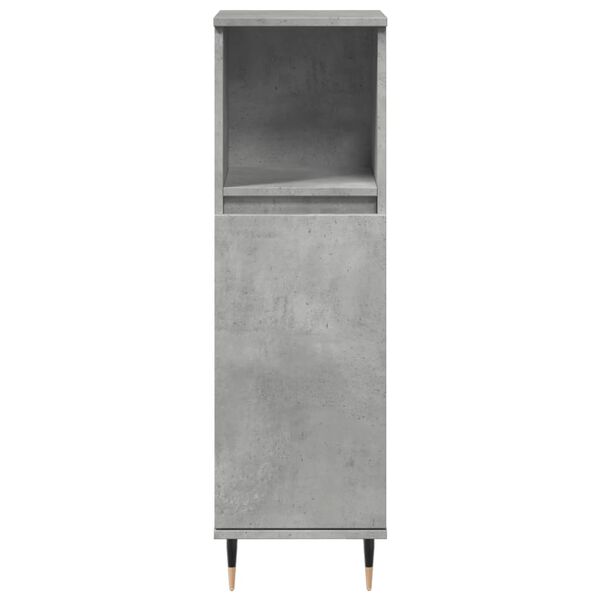 vidaXL Bathroom Cabinet Concrete grey Engineered wood, iron Tall