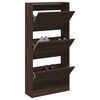 vidaXL Shoe Cabinet Brown Oak 23.6"x8.3"x49.4" Engineered Wood