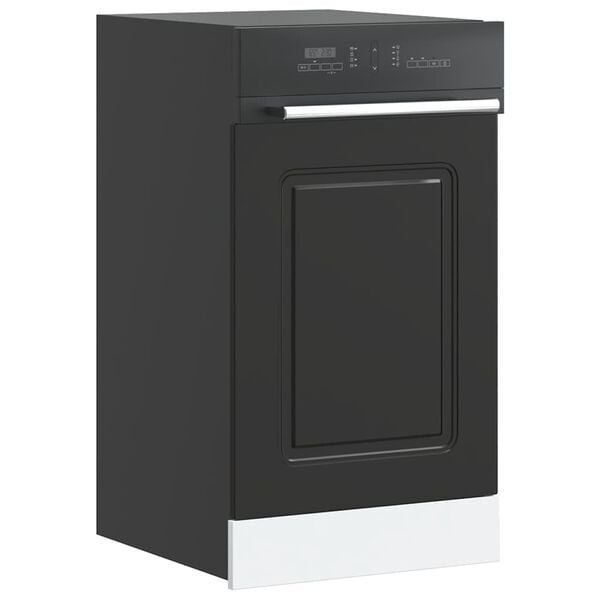 vidaXL Dishwasher Panel Black Engineered Wood 17.7 in x 0.6 in x 26.4 in