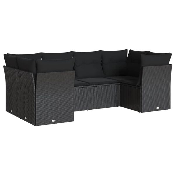 vidaXL Garden Sofa Set Black PE rattan Large Modular Garden Sofa Set