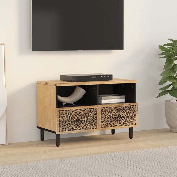 vidaXL TV Cabinet Natural wood Solid mango wood Small TV Cabinet