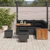 vidaXL Garden Sofa Set with Cushion 9 pcs Black Poly Rattan