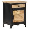 vidaXL Bedside Cabinet Black and brown Solid mango wood Compact