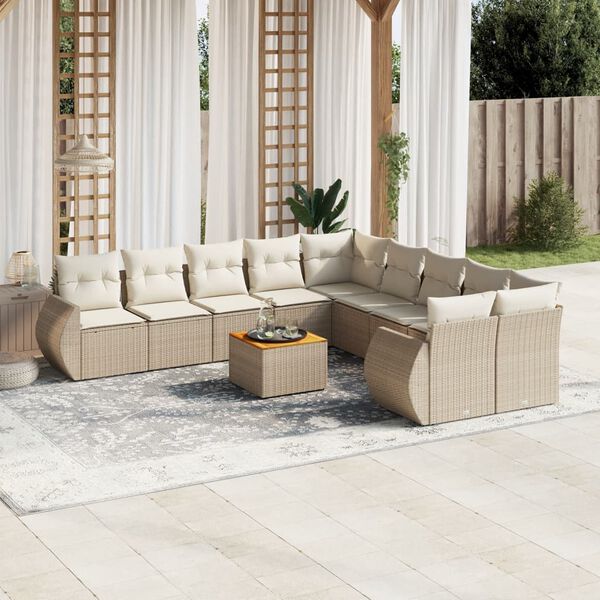vidaXL Garden Sofa Set Beige