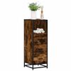 vidaXL Bathroom Cabinet Smoked oak Engineered wood, metal Narrow