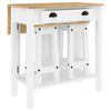 vidaXL Bar Set White Solid pine wood Compact Foldable Rustic