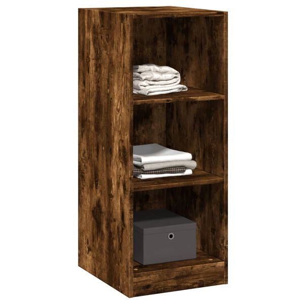 vidaXL Wardrobe Smoked Oak Engineered Wood Compact Wardrobe