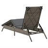 vidaXL Sun Lounger Grey PE rattan, powder-coated steel Large