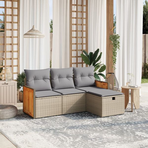 vidaXL Garden Sofa Set Mix beige, Light grey