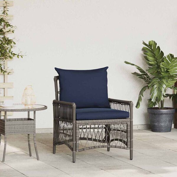 vidaXL Garden Chair Gray 60 x 70 x 78cm poly rattan