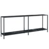 vidaXL Console Table Black Tempered glass, Powder-coated steel Large
