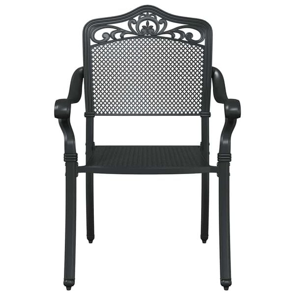 vidaXL Garden Chair 2 pcs Black 55 x 56.5 x 91cm Aluminium