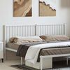 vidaXL Headboard White Powder-Coated Steel Double Bed