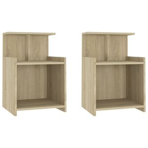vidaXL Bed Cabinet Set of 2 Sonoma Oak Engineered Wood Compact