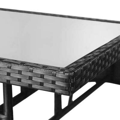 vidaXL Patio Table Black 31.5"x31.5"x29.1" Poly Rattan