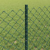 vidaXL Fence with Post Green 1.97 x 82.02 ft Steel and PVC