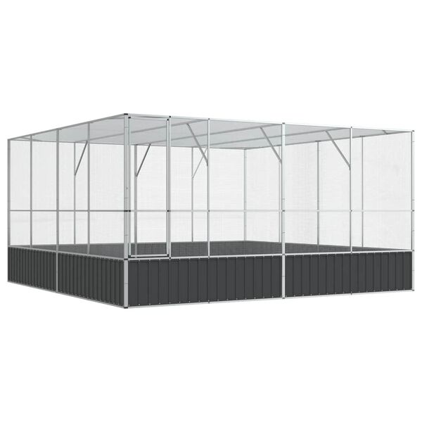 vidaXL Aviary Silver Galvanized steel Large Durable Aviary