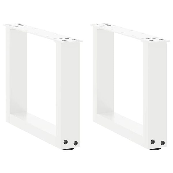 vidaXL Coffee Table Leg Set of 2 White Powder-coated steel Medium