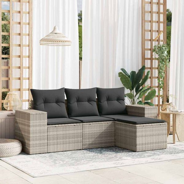 vidaXL Garden Sofa Set Light grey, Dark grey