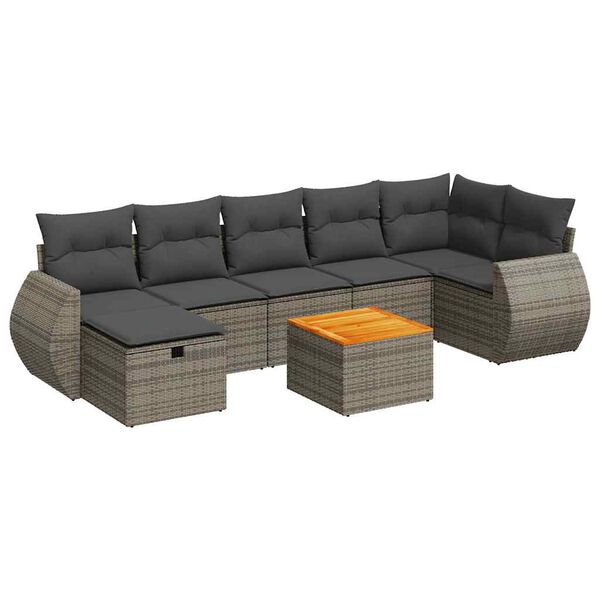 vidaXL Garden Sofa Set Grey