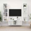 vidaXL TV Cabinet Set White Engineered Wood Medium TV Cabinet Set