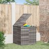 vidaXL Cushion Box Grey PE Rattan, Powder-Coated Steel Large Cushion Box