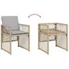 vidaXL Garden Chair Mix Beige, Light Grey PE Rattan, Powder-Coated Steel