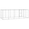 vidaXL Dog Kennel Silver Galvanized steel, PE 130.9 ft&sup2; Durable
