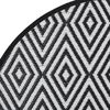 vidaXL Outdoor Carpet White and Black Polypropylene (PP) &Oslash;47.2 in