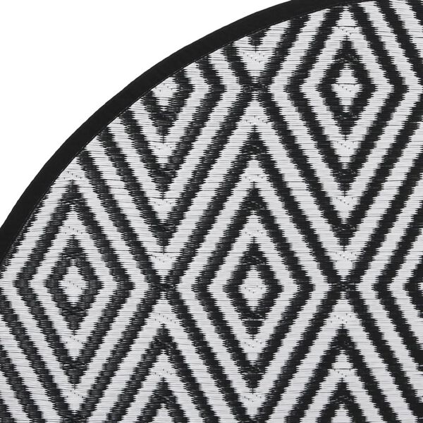 vidaXL Outdoor Carpet White and Black Polypropylene (PP) &Oslash;47.2 in