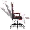 vidaXL Gaming Chair with Footrest Black and Red Faux Leather