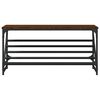 vidaXL Shoe Rack Brown Oak Engineered Wood, Powder-Coated Steel Medium