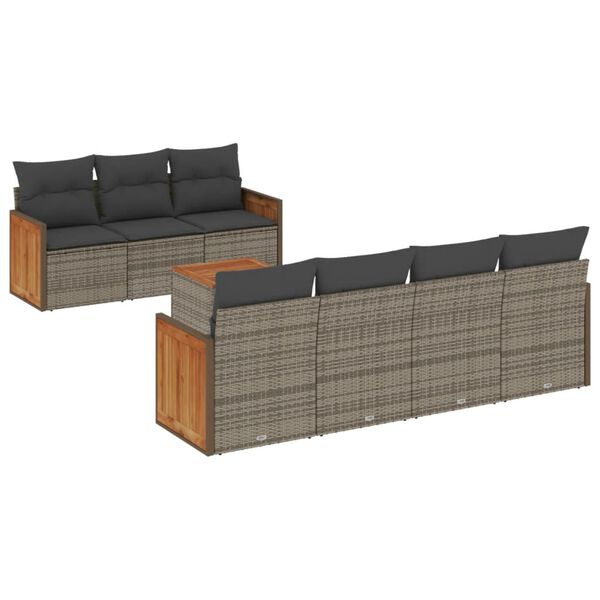vidaXL Garden Sofa Set Grey