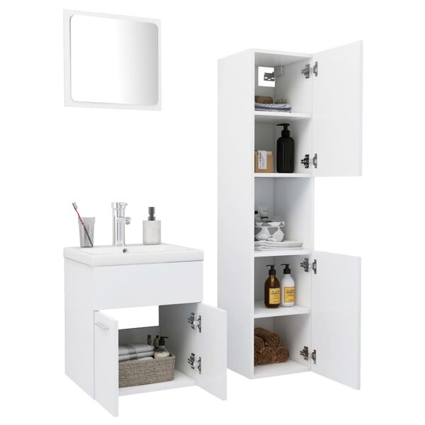 vidaXL Bathroom Furniture Set White Engineered wood Standard