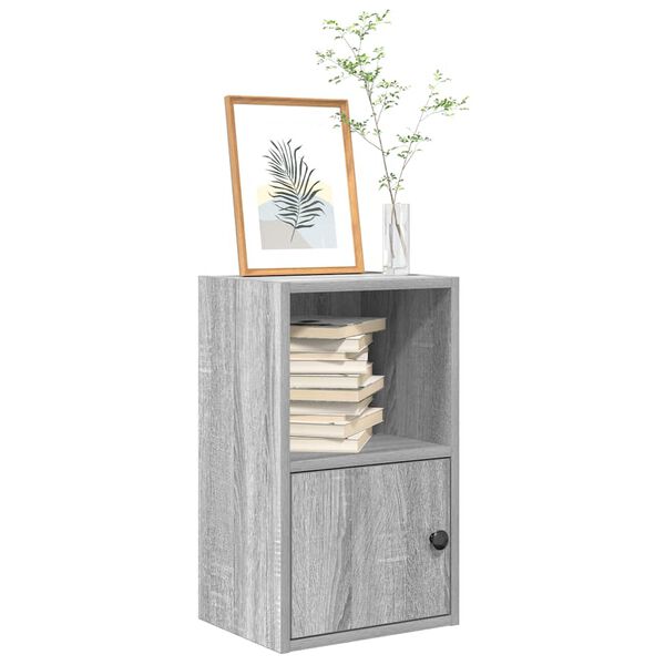 vidaXL Bookcase Grey Sonoma Engineered Wood Small Bookcase Rectangular
