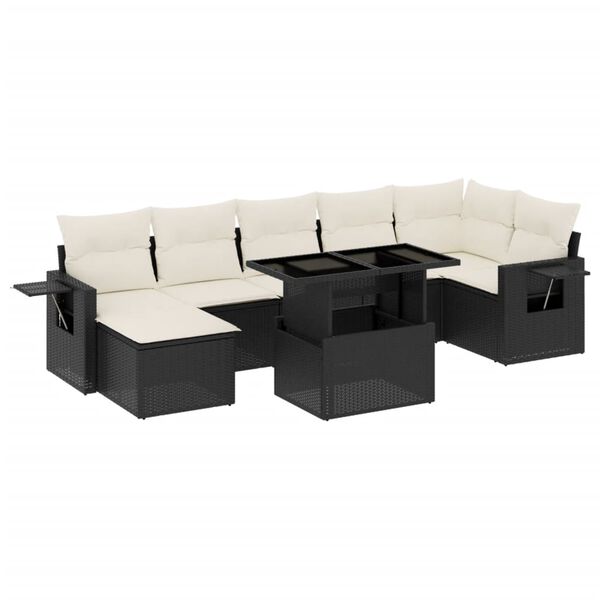 vidaXL Garden Sofa Set Black