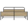 vidaXL Bed Frame Smoked Oak Steel Double Durable Bed Frame