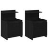 vidaXL Bedside Cabinet Set of 2 Black Engineered wood Medium