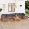 vidaXL 8 Piece Patio Lounge Set with Dark Gray Cushion Solid Teak Wood