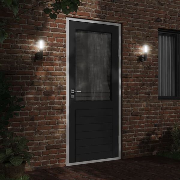 vidaXL Outdoor Wall Light Set of 2 Black Stainless Steel, Polycarbonate