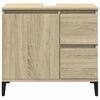 vidaXL Bathroom Cabinet Sonoma oak Engineered wood, metal Medium