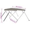 vidaXL 4-bow Bimini Top Grey 95.7x77.2x53.9"