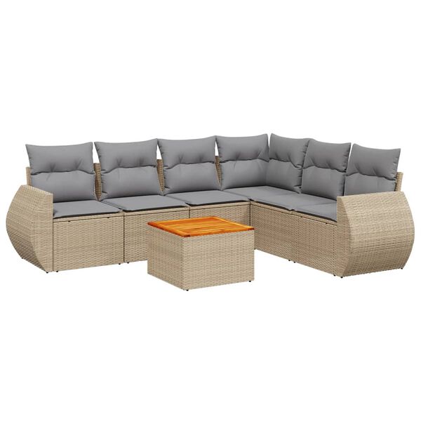 vidaXL Garden Sofa Set Beige