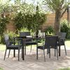 vidaXL Garden Dining Set 5 pcs Black Poly rattan