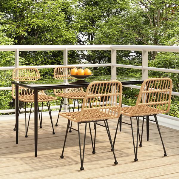 vidaXL Garden Dining Set Black