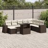 vidaXL Garden Sofa Set Brown, Cream White