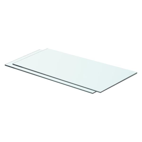 vidaXL Glass Panel Set of 2 Clear Tempered Glass 23.6 x 9.8 in