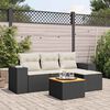 vidaXL Garden Sofa Set Black, Cream White