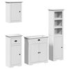 vidaXL Bathroom Furniture Set White Solid pinewood and engineered wood