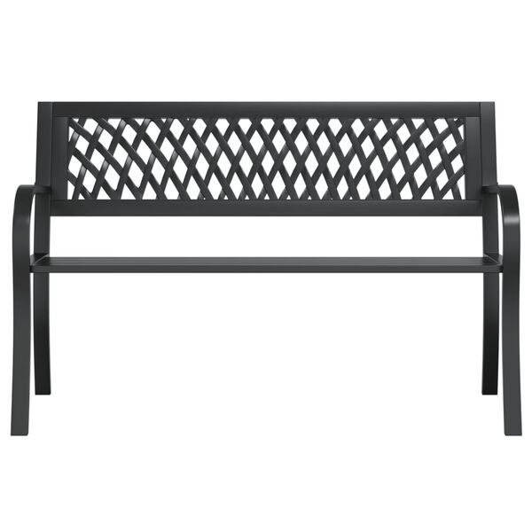 vidaXL Patio Bench Black 47.2" Steel